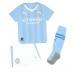 Camisa de Futebol Manchester City Manuel Akanji #25 Equipamento Principal Infantil 2023-24 Manga Curta (+ Calças curtas)